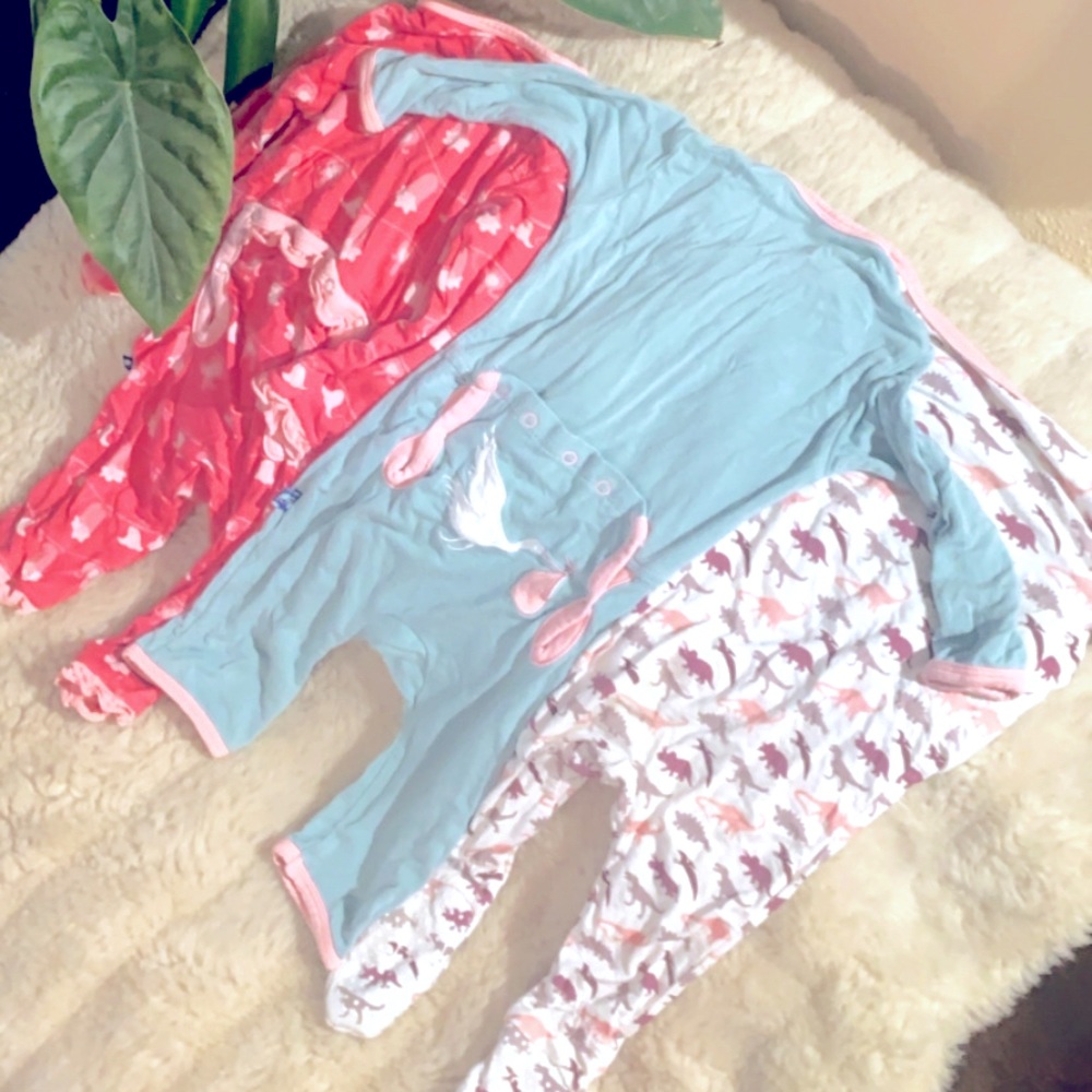 Kickee Pants footie onesies, different patterns